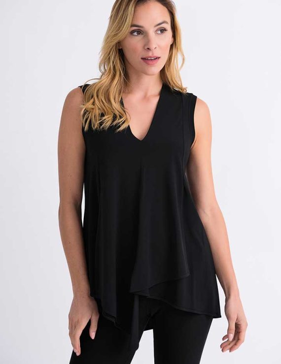 161060 Joseph Ribkoff Sleeveless V Neck Tunic - Black