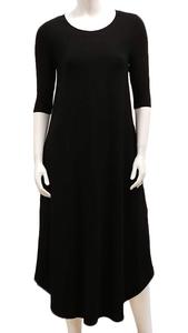 BD-3013 Gilmour Bamboo 3/4 Sleeve Shirttail Maxi Dress - Black BD-3013 Gilmour Bamboo 3/4 Sleeve Shirttail Maxi Dress - Black